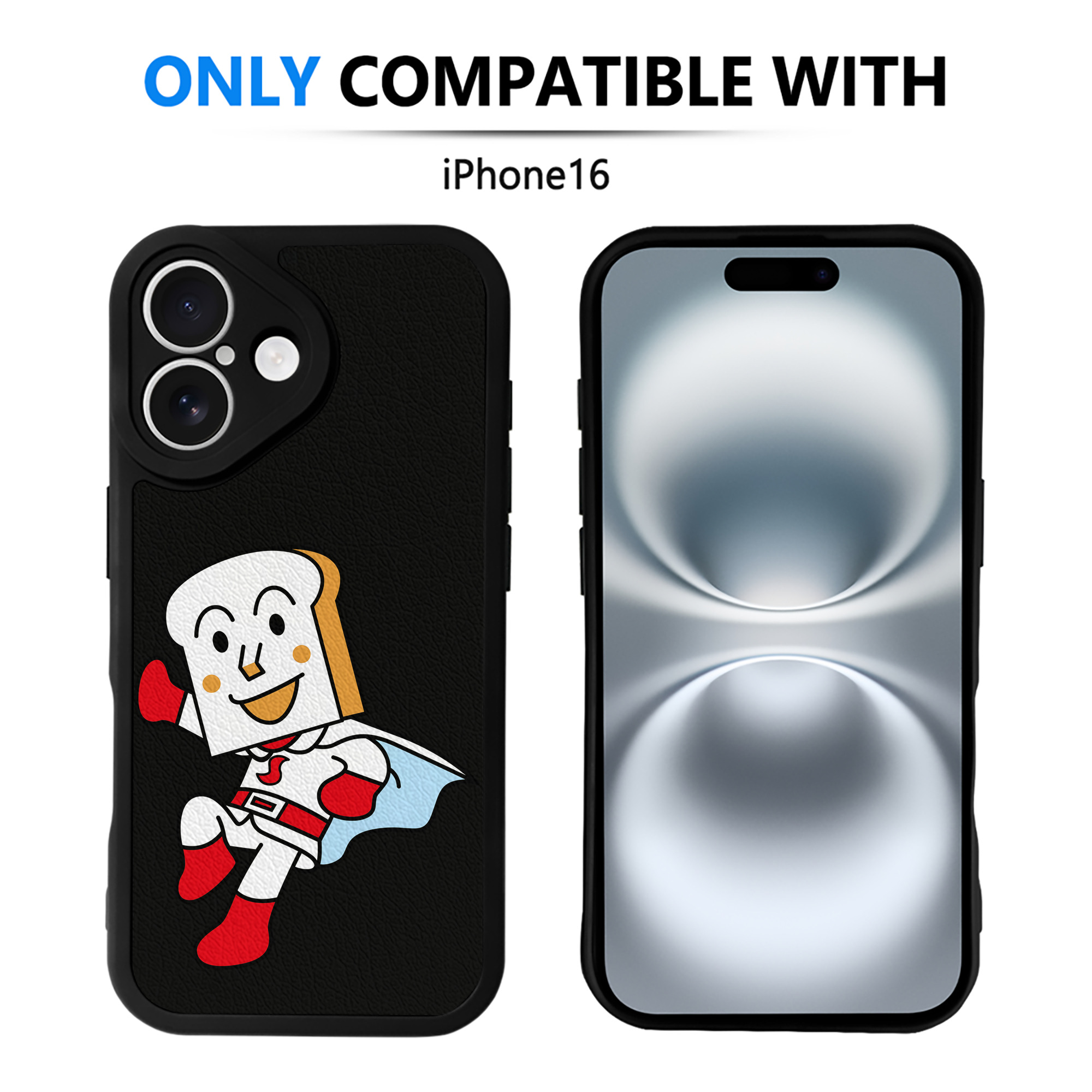 （画像用） アンパンマン Anpanman 【iPhone 16シリーズ対応】シリコンスマホケース（レザー調） 材質：シリコン